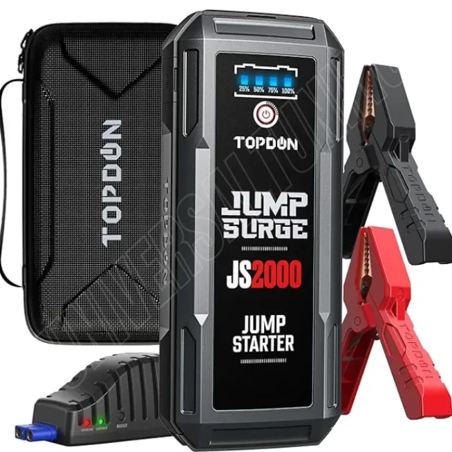 TOPDON JS2000 Avviatore Batteria Auto  2000A 16000mAh DIESEL/BENZINA AUTO, MOTO, CAMION LEGGERI e ALTRI VEICOLI,