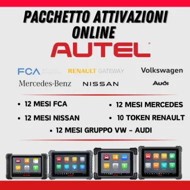 Pacchetto Completo Accessi Online - Sblocco SGW per FCA, Nissan, Renault, Mercedes e Gruppo Volkswagen (Solo AUTEL)